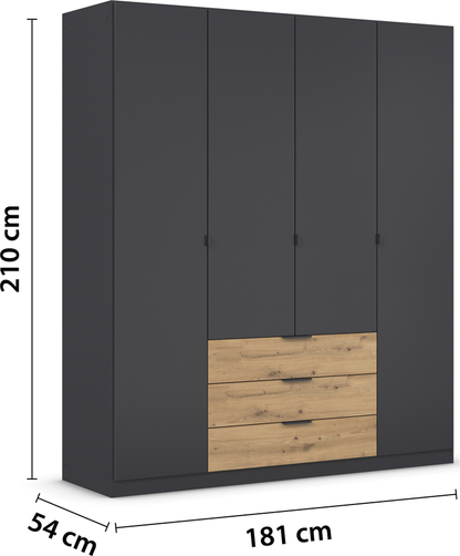 Davos wardrobe with Drawers Plain Fronts