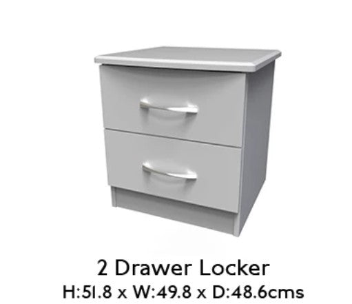 Eve 2 Drawer Bedside Cabinet with Lock