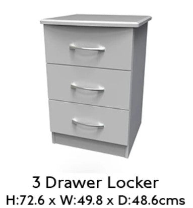 Eve 3 Drawer Bedside Cabinet