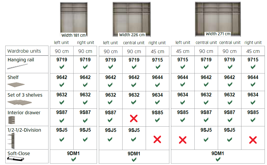 Rauch Miramar Sliding Door Wardrobe White Glass with Mirror Lights