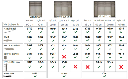 Rauch Miramar Sliding Door Wardrobe Glass with Mirror Lights