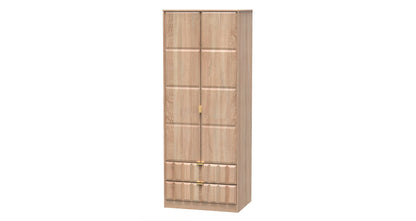 Cube Tall 2 Drawer Wardrobe in Bardolino Oak