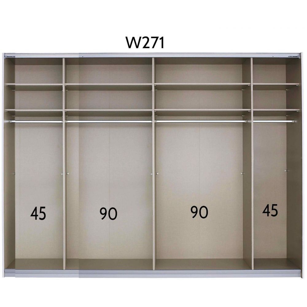 Rauch Miramar Sliding Door Wardrobe Glass with Mirror Lights