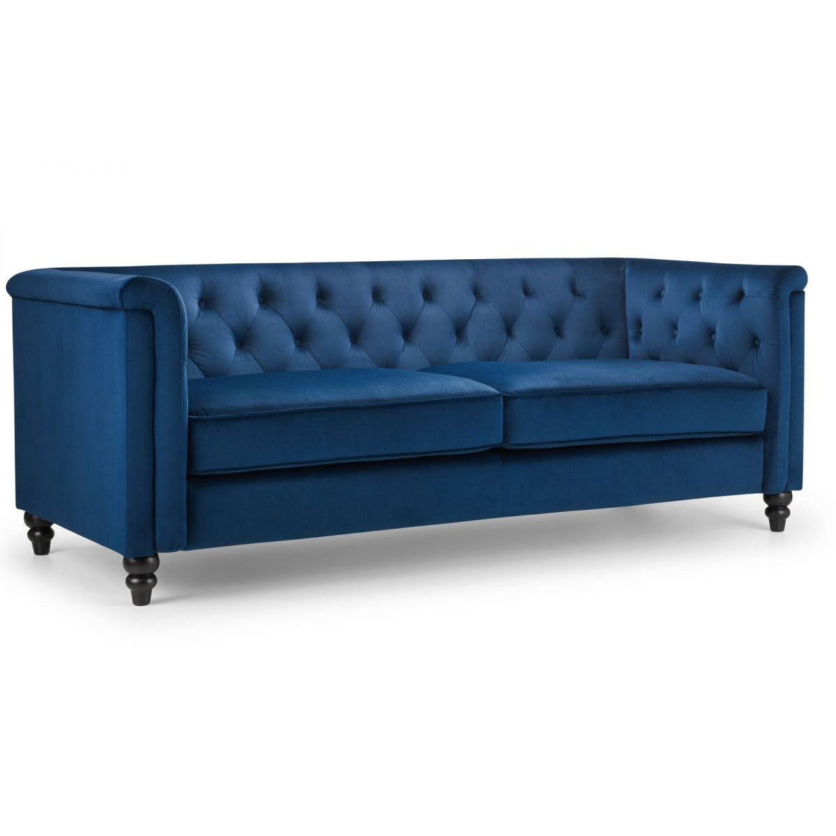 Sandringham 3 seater Blue Velvet Sofa