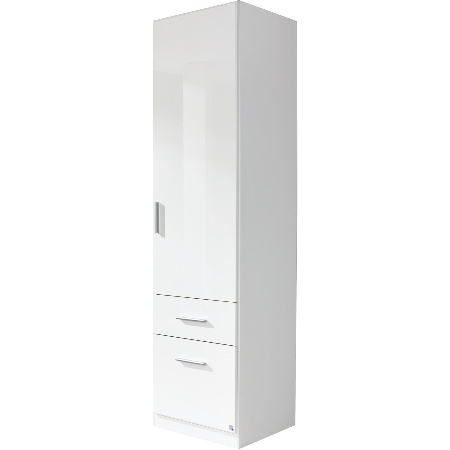 Rauch Celle High Gloss White 1 Door Wardrobe with Drawers