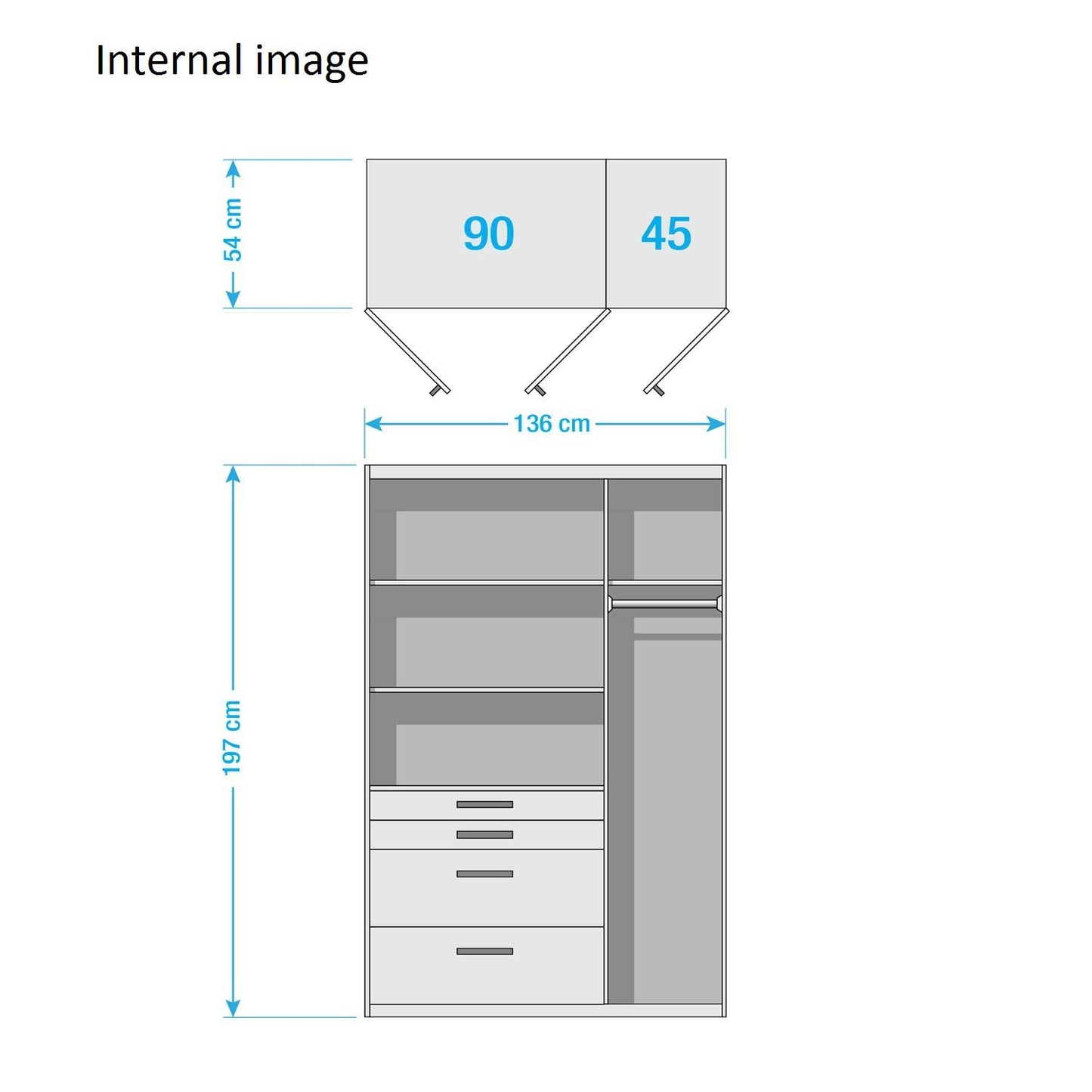 Rauch Homburg 3 door White gloss Wardrobe