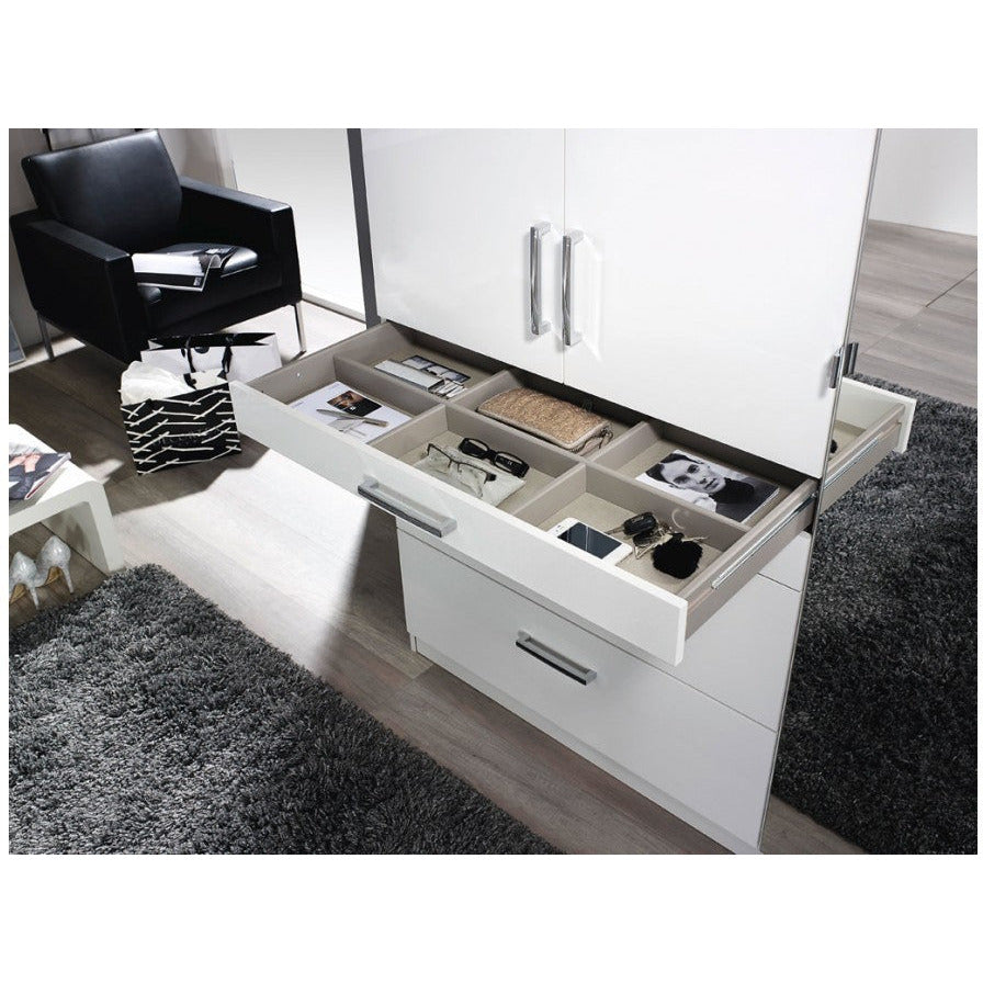 Rauch Homburg 4 door White gloss Wardrobe Mirrored