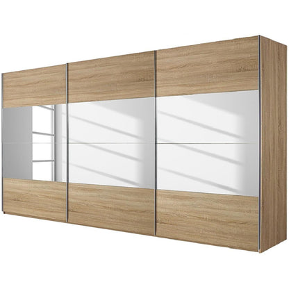 Rauch New York Sliding Door Wardrobe Mirrors and Sonoma Oak 315cm