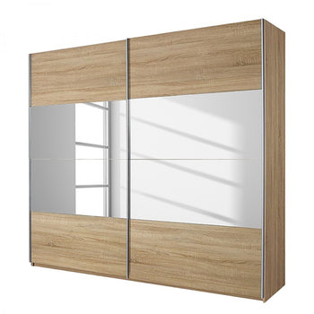 Rauch Beluga Sliding Door Wardrobe Mirrors and Sonoma Oak 226cm