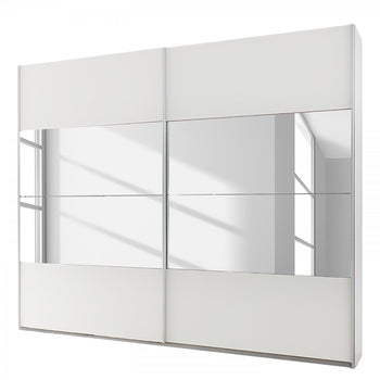 Rauch Quadra Sliding Door Wardrobe White with Mirror 226cm