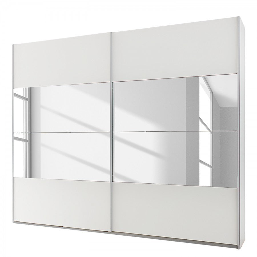 Rauch Quadra Sliding Door Wardrobe White with Mirror 226cm