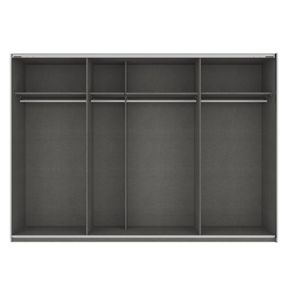 Rita Sliding 3 Door Wardrobe High Gloss White with Centre Mirror Product Code: RautirBPWG