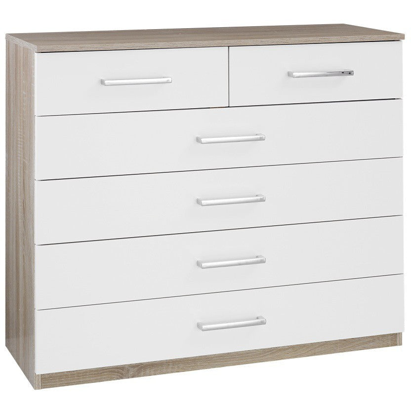 Rauch Samoa 3+2 Drawer Chest Oak White Gloss