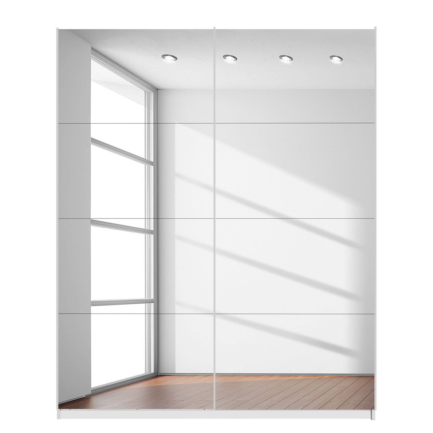 Rita Base 2 Sliding Door Wardrobe 181cm Front Full Mirror 