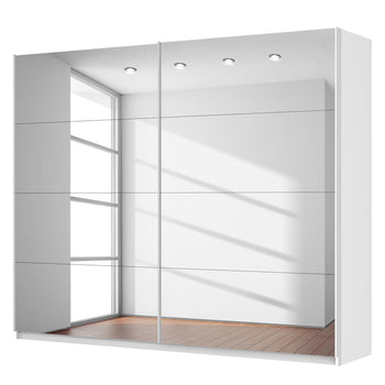 Rauch Beluga 2 Door Sliding Wardrobe 270cm Front Full Mirrored Finish.