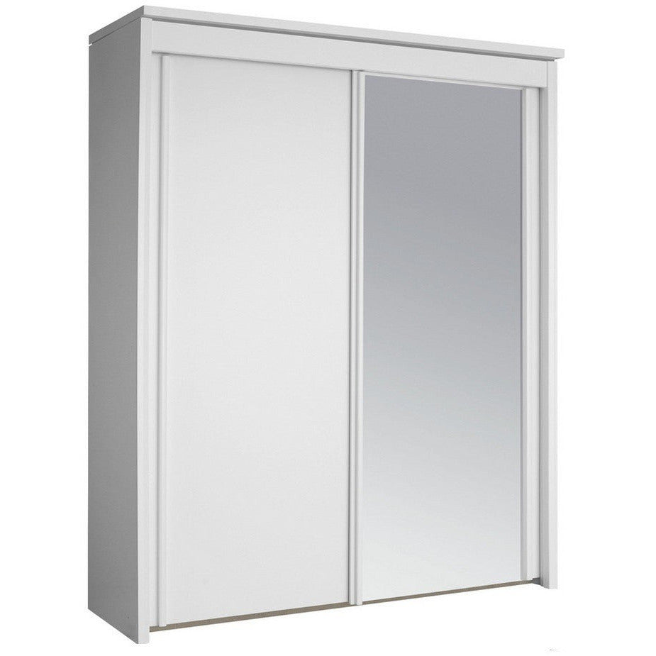 Plaza Bianco 2 Sliding Door Wardrobe 201cm With 1 Mirror Door