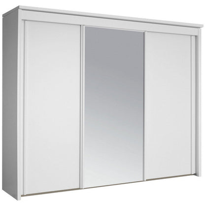 Plaza Bianco 3 Sliding Door Wardrobe 280cm With 1 Mirror Door
