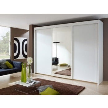 Plaza 3 Sliding Door Wardrobe 250cm With 1 Mirror Door