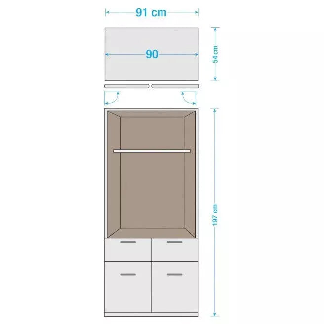 Rauch 2 door Celle wardrobe with Drawers