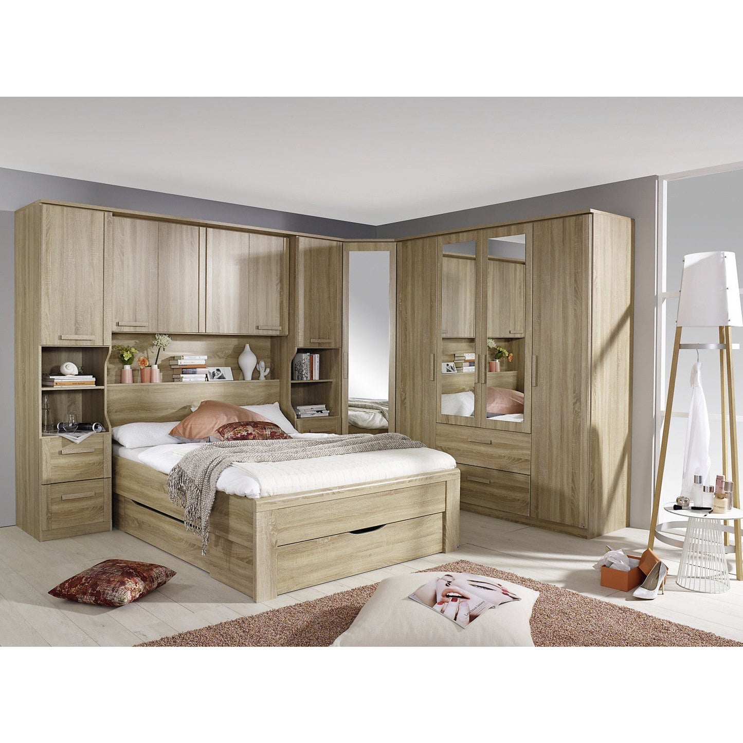 Rauch Rivera overbed wardrobe system Oak