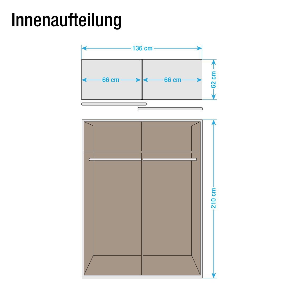 Rauch New York Sliding Door Wardrobe Mirrors and Black Gloss 136cm