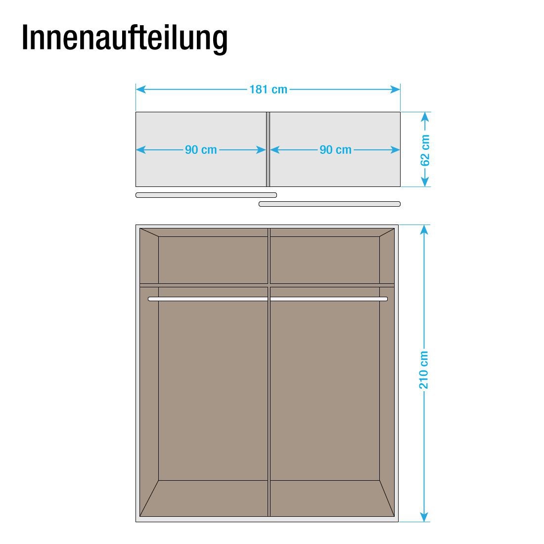 Rauch Beluga Sliding Door Wardrobe Mirrors and Black Gloss 181cm