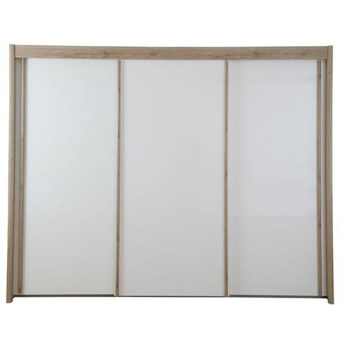 Endeavour Sliding Door Wardrobe 280cm Oak With 3 White Gloss Doors
