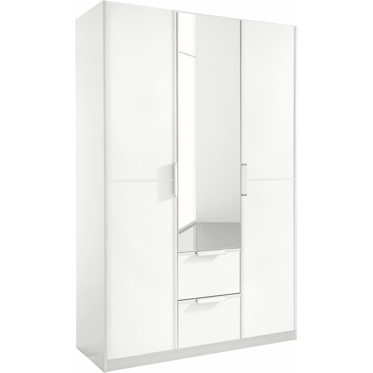 Rauch Essence Modular Wardrobe with Drawers White and White Glass