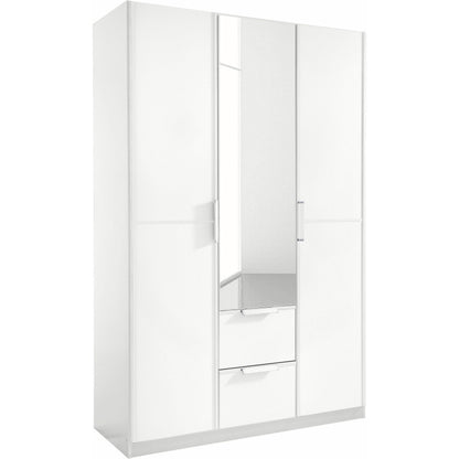 Rauch Essence Modular Wardrobe with Drawers White and White Glass