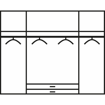 Essence Modular Wardrobe with Drawers White and White Glass