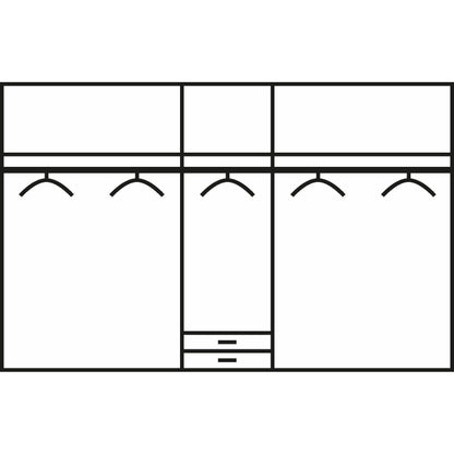 Rauch Essence Modular Wardrobe with Drawers White and White Glass