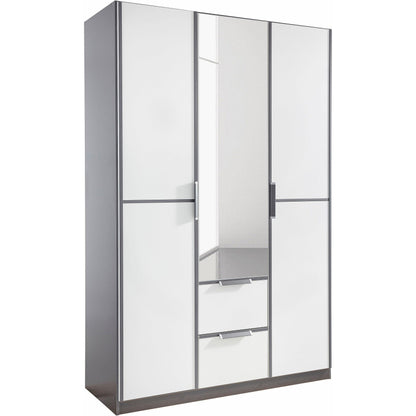 Rauch Essence Modular Wardrobe with Drawers Graphite and White Glass
