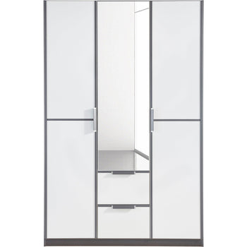 Essence Modular Wardrobe with Drawers Graphite and White Glass
