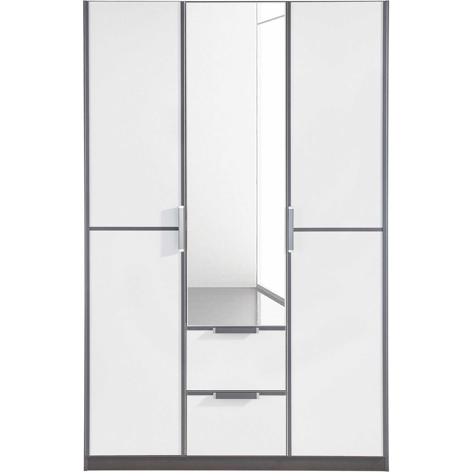 Essence Modular Wardrobe with Drawers Graphite and White Glass