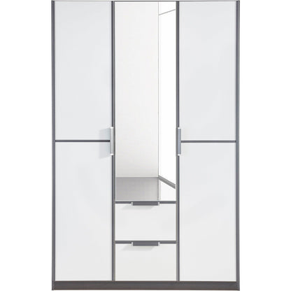 Essence Modular Wardrobe with Drawers Graphite and White Glass