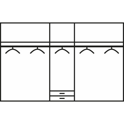 Rauch Essence Modular Wardrobe with Drawers Graphite and White Glass
