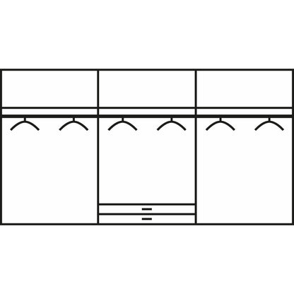 Essence Modular Wardrobe with Drawers Graphite and White Glass