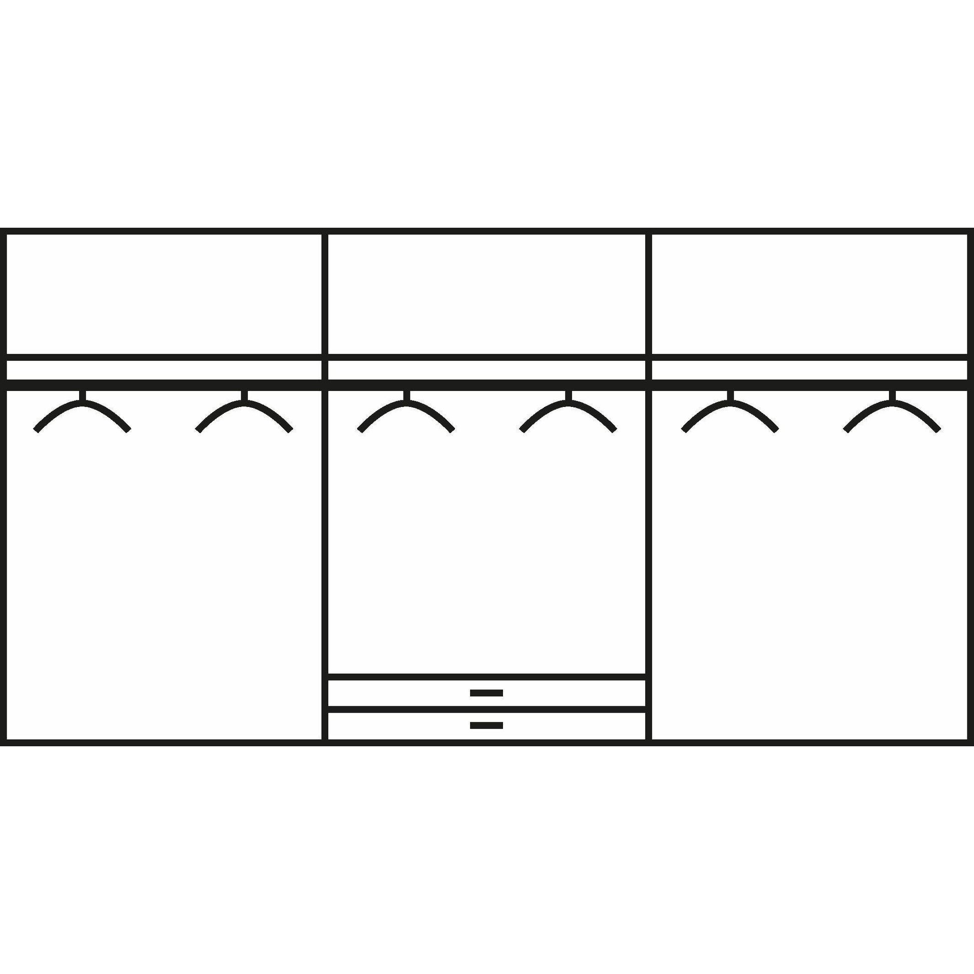 Essence Modular Wardrobe with Drawers Graphite and White Glass