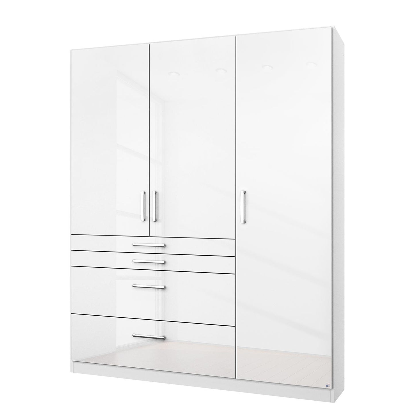 Rauch Homburg 3 door White gloss Wardrobe