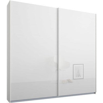 Rauch Essence Sliding Door Wardrobe White Frame Glossy Glass White Doors