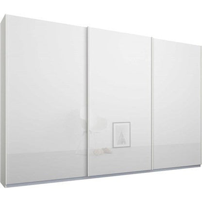Rauch Essence Sliding Door Wardrobe White Frame Glossy Glass White Doors