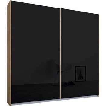 Rauch Essence Sliding Door Wardrobe Oak Frame Matt Glossy Basalt Glass Grey Doors