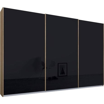 Rauch Essence Sliding Door Wardrobe Oak Frame Matt Glossy Basalt Glass Grey Doors