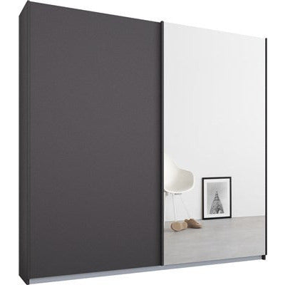 Rauch Essence Sliding Door Wardrobe Graphite Grey Frame Matt Graphite Grey Doors 1Mirror