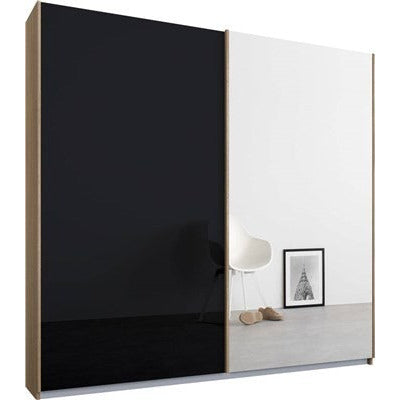 Rauch Essence Sliding Door Wardrobe Oak Frame Matt Glossy Basalt Glass Grey Doors 1 Mirror