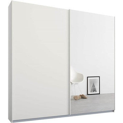 Rauch Essence Sliding Door Wardrobe White Frame Matt White Doors 1 Mirror