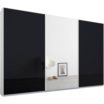 Rauch Essence Sliding Door Wardrobe White Frame Glossy Basalt Grey Doors 1 Mirror