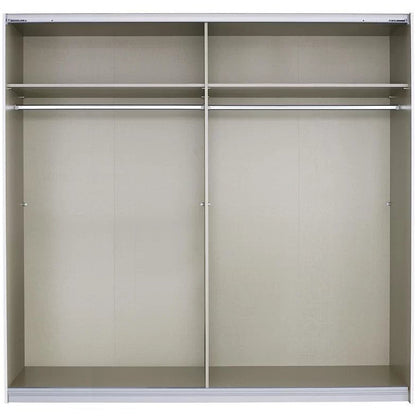 Essence Sliding Door Wardrobe Oak Frame Glossy White Glass Doors 1 Mirror