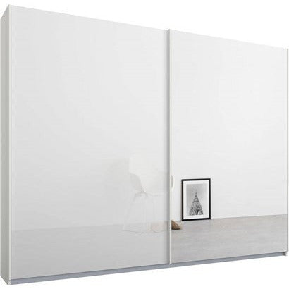 Rauch Essence Sliding Door Wardrobe White Frame Glossy Glass White Doors 1 Mirror