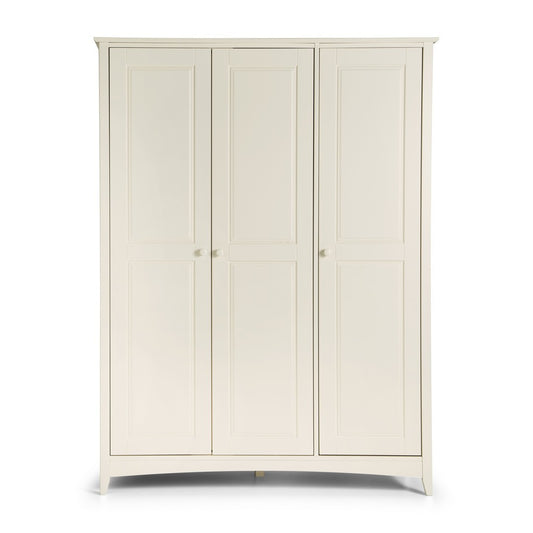 Cameo Stone White 3 Door Wooden Wardrobe